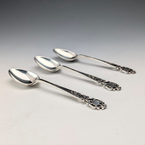 【On Hold】1916 British Antique Pure Silver Tea Spoon Set of 3 Total 55g Walker&Hall